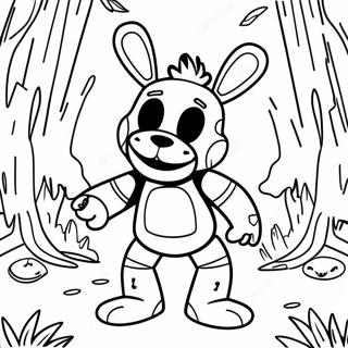 Page A Colorier Springtrap Dans Une Foret Effrayante 19259-16099