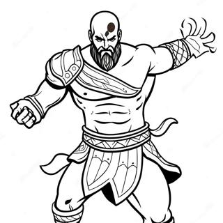 Page A Colorier De Kratos En Pose De Bataille 19349-16171