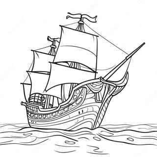 Page A Colorier Du Navire Pirate Des Boucaniers 19359-16178