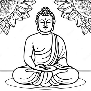 Page A Colorier De Bouddha En Meditation 19509-18259