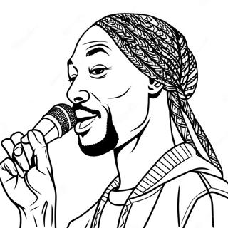 Page A Colorier De Snoop Dogg Avec Un Microphone 19629-18354