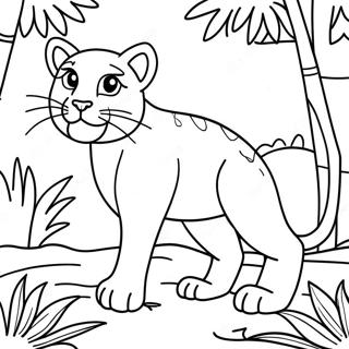 Page A Colorier Du Puma Joueur Dans La Jungle 19679-18394