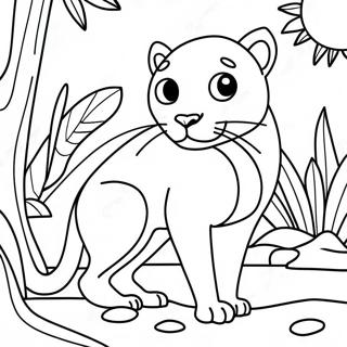 Page A Colorier Du Puma Joueur Dans La Jungle 19679-18395