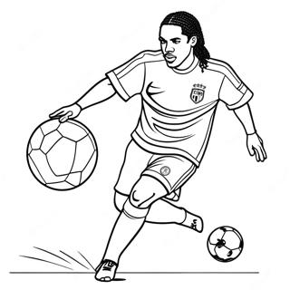 Page A Colorier Ronaldinho Dribblant Un Ballon De Football 19769-18468