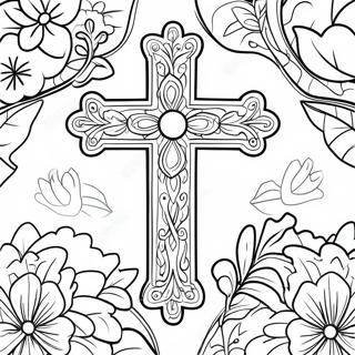 Belle Page A Colorier De Croix De Communion 19779-18473