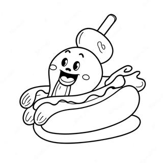 Page A Colorier De Hot Dog Mignon En Dessin Anime 19819-18506