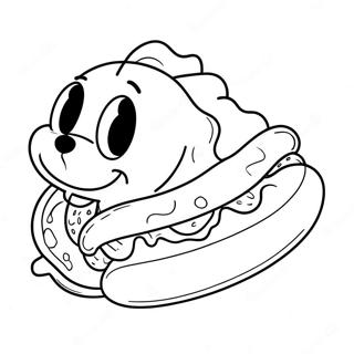 Page A Colorier De Hot Dog Mignon En Dessin Anime 19819-18507