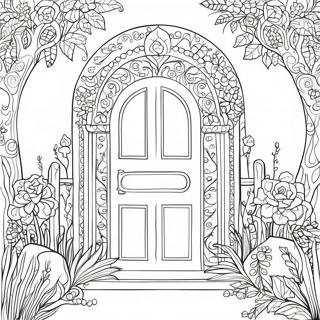 Page A Colorier De La Porte De Jardin Complexe 19849-18530