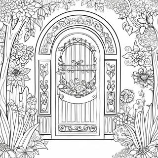 Page A Colorier De La Porte De Jardin Complexe 19849-18532