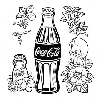 Page A Colorier De La Bouteille Coca Cola Vintage 19879-18554