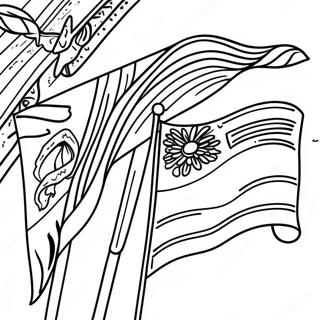 Page A Colorier Des Drapeaux Vibrants Du Patrimoine Hispanique 19889-18564