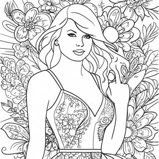 Page A Colorier De Taylor Swift Dans Une Magnifique Robe Rouge 19929-18595