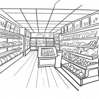 Magasin D'alimentation Pages À Colorier