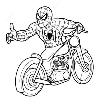 Motocyclette Spiderman Pages À Colorier