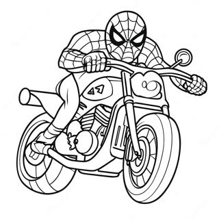 Page A Colorier De Spiderman A Moto 19978-18631