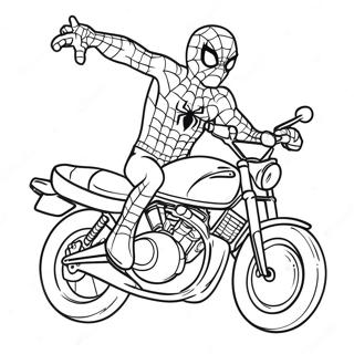 Page A Colorier De Spiderman Conduisant Une Moto Cool 19979-18633