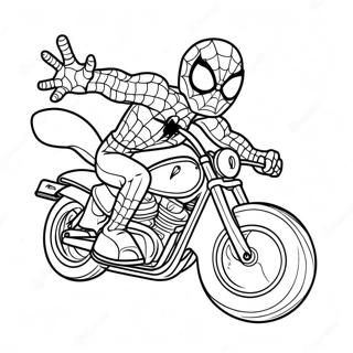 Page A Colorier De Spiderman Conduisant Une Moto Cool 19979-18635