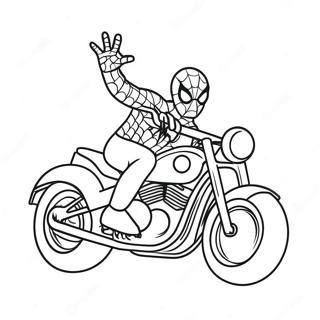 Page A Colorier De Spiderman Conduisant Une Moto Cool 19979-18636