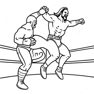 Page A Colorier Lutteur Wwe Sautant Sur Un Adversaire 20009-18658