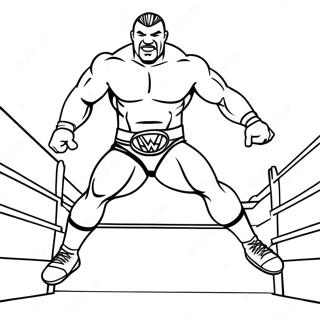 Page A Colorier Lutteur Wwe Sautant Sur Un Adversaire 20009-18659