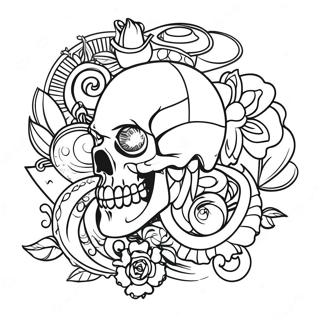 Page A Colorier De Designs De Tatouage Gangsta Cool 2022-1662