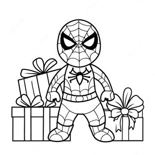 Page A Colorier Spiderman Avec Des Cadeaux De Saint Valentin 20362-18915