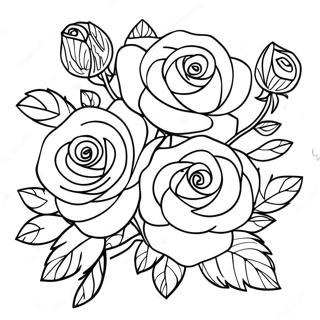 Page A Colorier Beau Bouquet De Roses 20372-18922