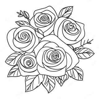 Page A Colorier Beau Bouquet De Roses 20372-18924