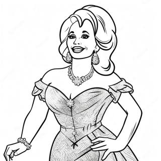 Page A Colorier De Dolly Parton En Robe Scintillante 20482-19009