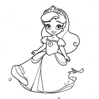 Page A Colorier Adorable Princesse Disney Valentines 2052-1686