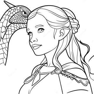 Page A Colorier De Daenerys Targaryen Avec Dragon 20532-19051