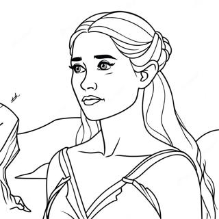 Page A Colorier De Daenerys Targaryen Avec Dragon 20532-19052