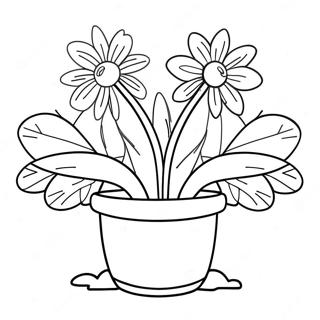 Page A Colorier De Pot De Fleurs 20611-19111