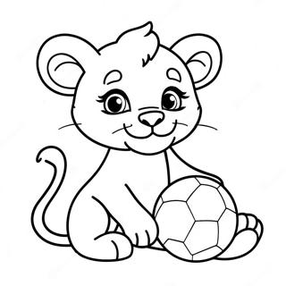 Page A Colorier De Bebe Lion Mignon Jouant Avec Une Balle 20642-19138