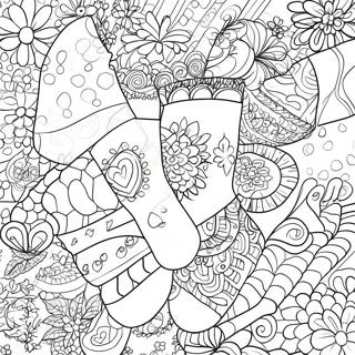 Page A Colorier De Motifs De Chaussettes Colorees 20671-19158