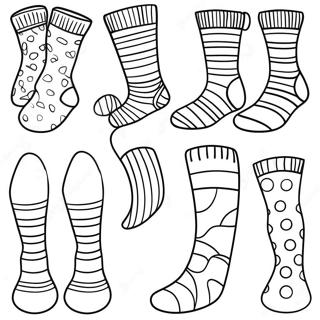 Page A Colorier De Collection De Chaussettes Rayees 20672-19161