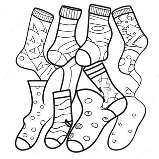 Page A Colorier De Collection De Chaussettes Rayees 20672-19162