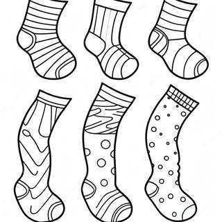 Page A Colorier De Collection De Chaussettes Rayees 20672-19163