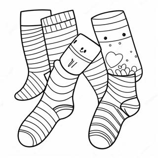 Page A Colorier De Collection De Chaussettes Rayees 20672-19164