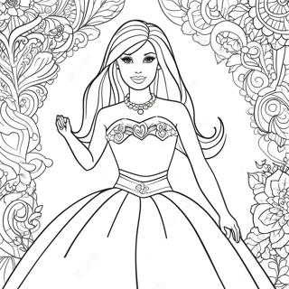 Page A Colorier Barbie Dans Une Robe Etincelante 20702-19188