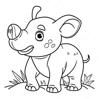 Page A Colorier De Bebe Rhinoceros Mignon 20953-19379