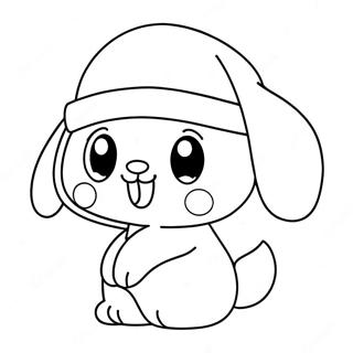 Page A Colorier De Cinnamoroll Avec Un Chapeau De Noel 20963-19385