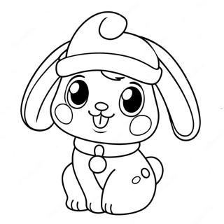 Page A Colorier De Cinnamoroll Avec Un Chapeau De Noel 20963-19386