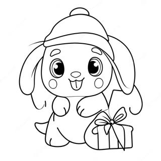 Page A Colorier De Cinnamoroll Avec Un Chapeau De Noel 20963-19387