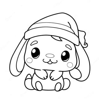 Page A Colorier De Cinnamoroll Avec Un Chapeau De Noel 20963-19388