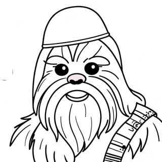 Page A Colorier De Chewbacca Avec Un Chapeau De Noel 21003-19418