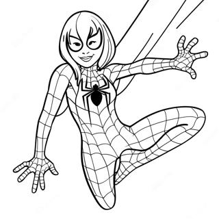 Gwen Stacy En Costume De Spider Man A Colorier 21023-19434