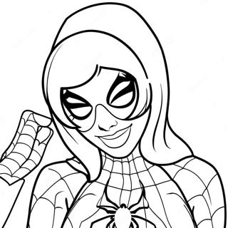 Gwen Stacy En Costume De Spider Man A Colorier 21023-19436