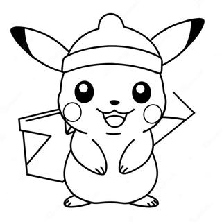 Pikachu En Bonnet De Noel A Colorier 21053-19457