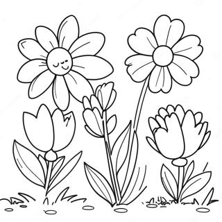 Page A Colorier Des Fleurs De Printemps 21123-19511